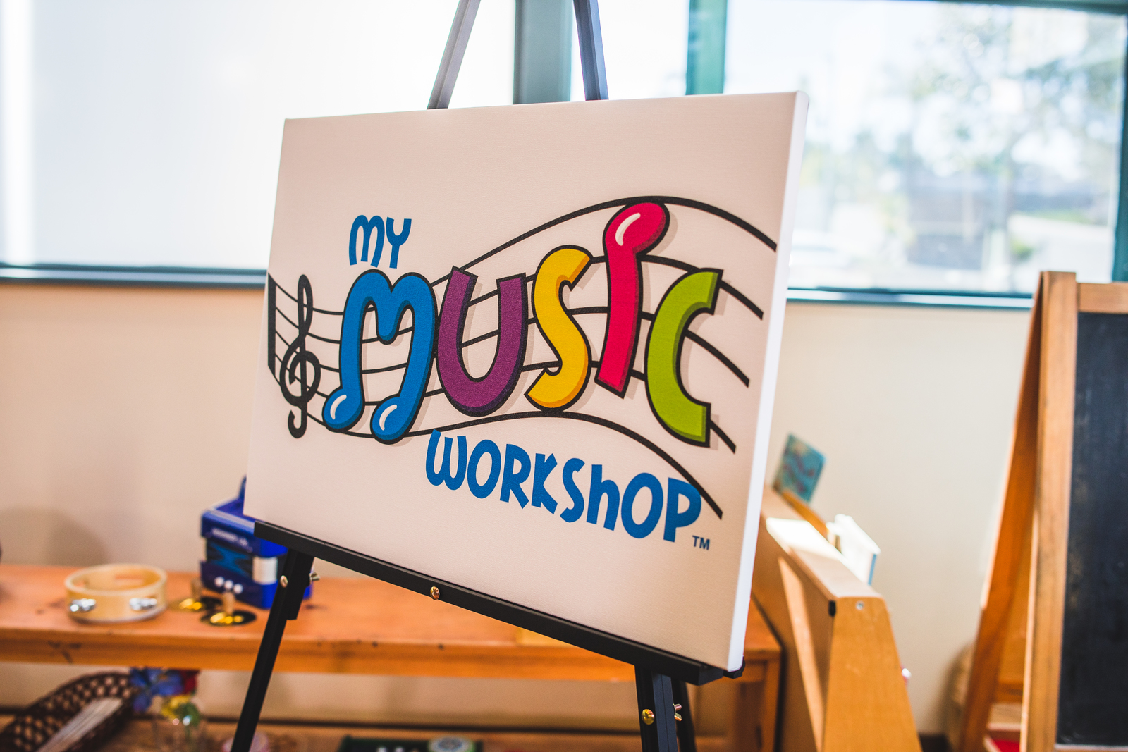 My Music Workshop Logo on Posterboard